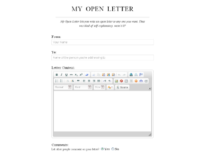 MyOpenLetter.com